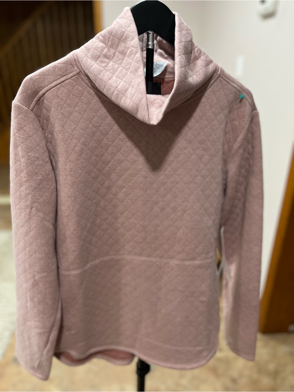 RBX Quilted Dusty Pink Turtleneck Sweater